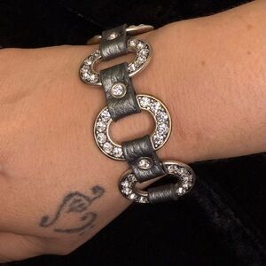 Premier Designs Silver and Black Circle Bracelet